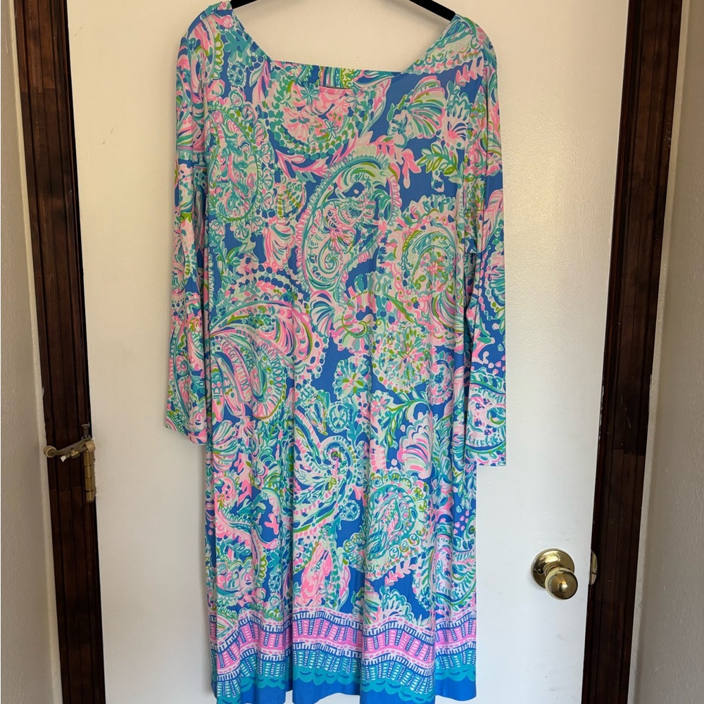 Lilly Pulitzer Ophelia Swing Dress in Multi Dream Team Engineered Knit NWT